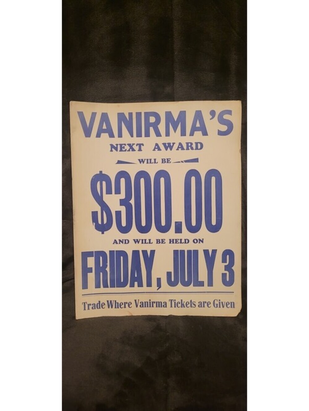 Rare Vintage Poster for Vanrima s Next Event – Authentic Ephemera Collectible